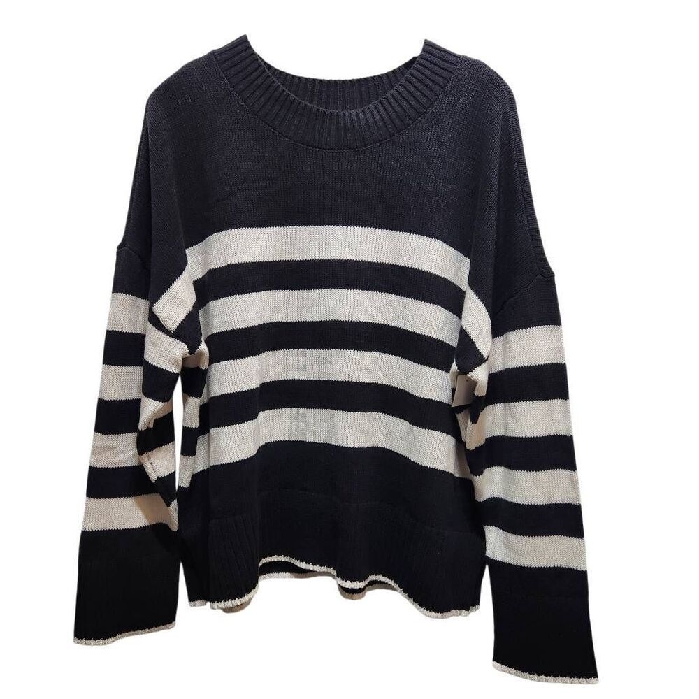 Sonoma soft sweater stripe black white XXL